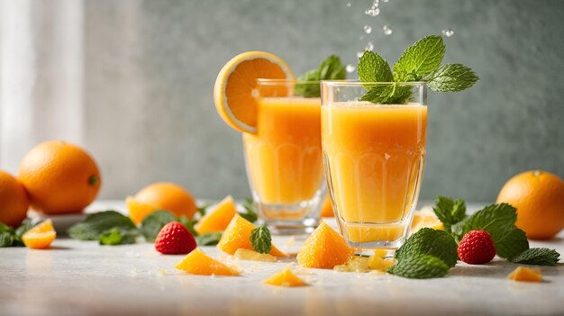 Orange juice lemon drink ice fresh fruits vitamin splashes delicious yummy 4