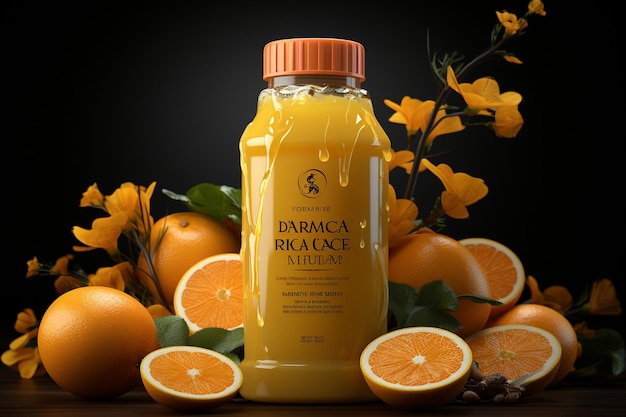 オレンジジュースのモックアップ