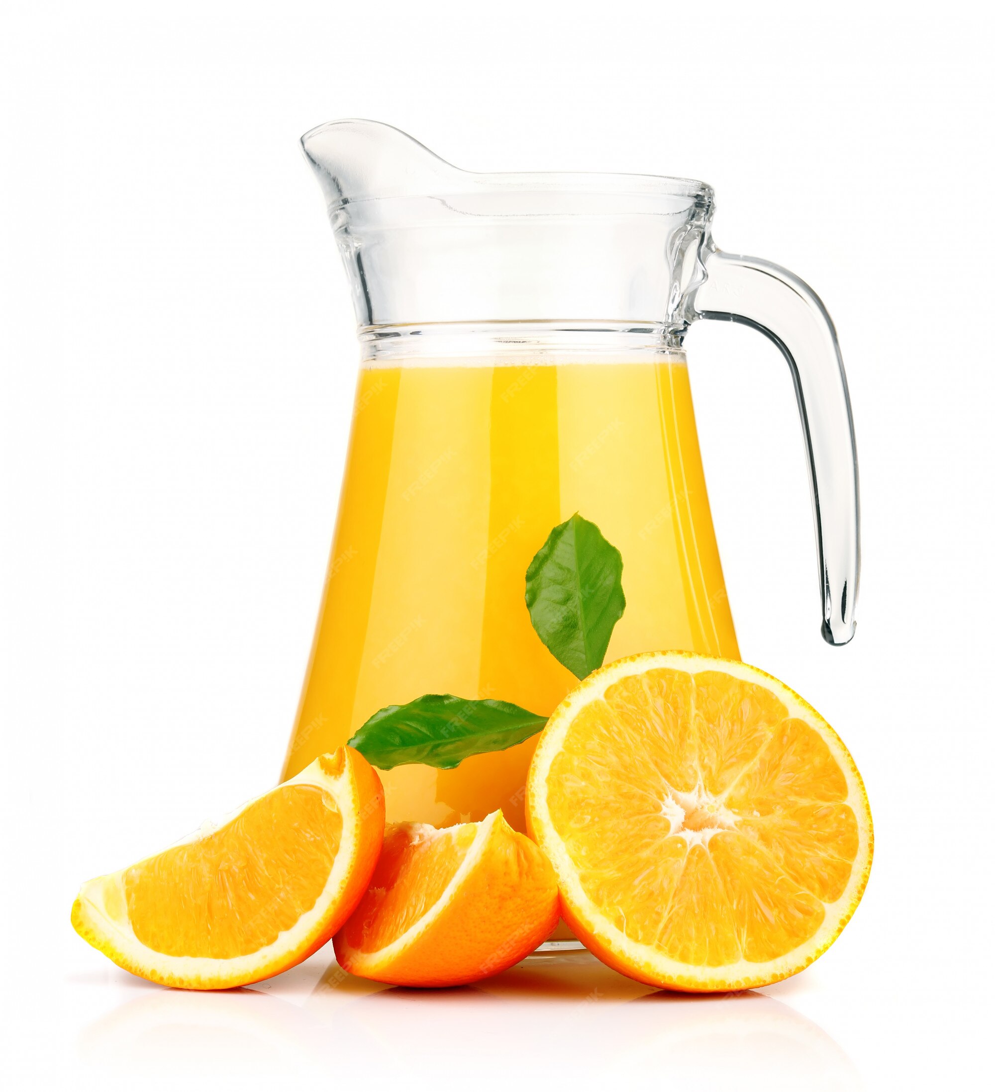 Premium Photo  Orange juice in pitcher and oranges.