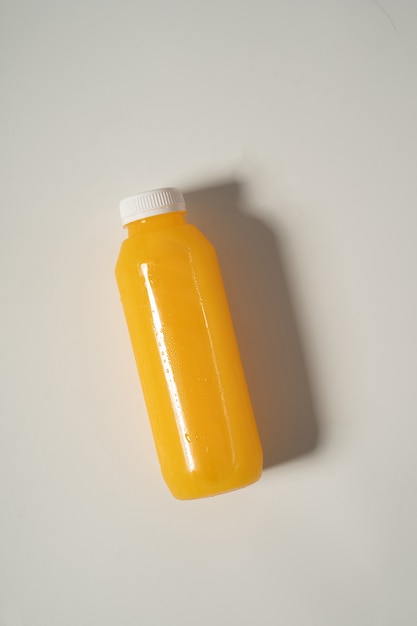 Orange juice in plastic bottle