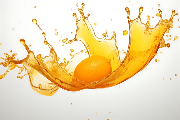 Orange juice splash isolated on alpha layers png