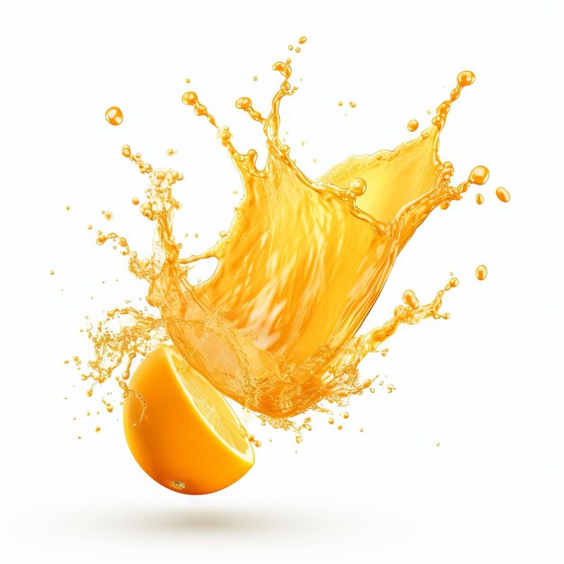 Orange Juice splash isolated on White Background