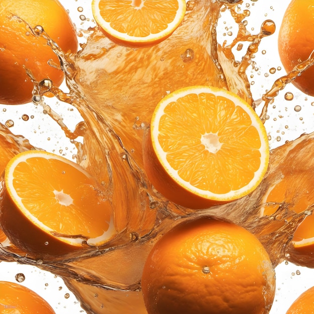 Orange Juice splash on white background