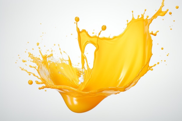 Orange juice splash on a white background