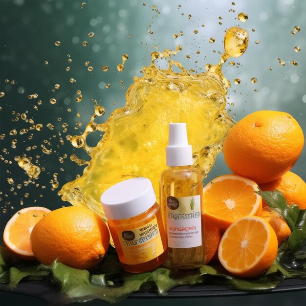 Premium AI Image Orange Juice Splashes Vitamin C Bottal premium-ai-image-orange-juice-splashes-vitamin-c-bottal
