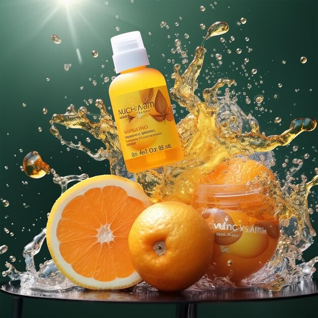 Premium AI Image Orange Juice Splashes Vitamin C Bottal premium-ai-image-orange-juice-splashes-vitamin-c-bottal