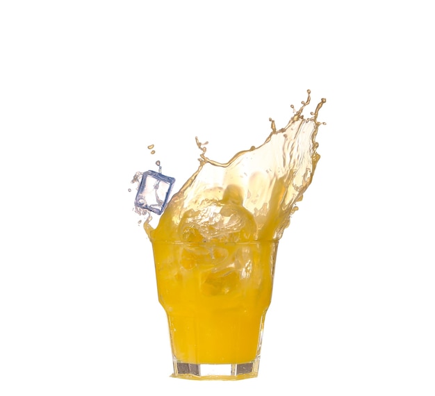 Orange juice on white background