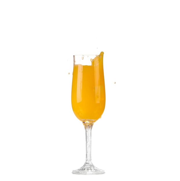 Photo orange juice on white