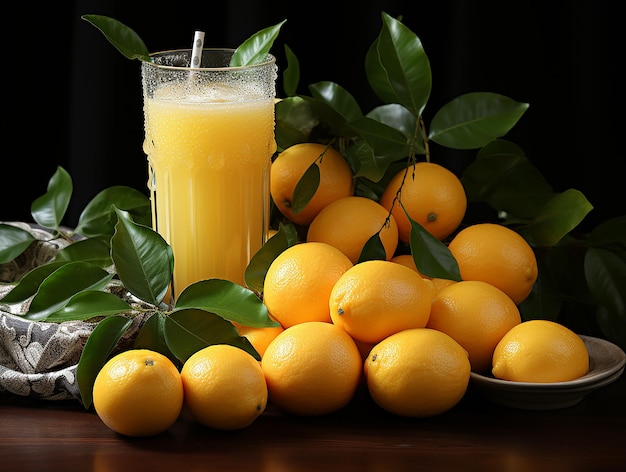 orange juice with fresh citrus fruit