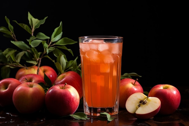 Orange juice with fruits on backgorund