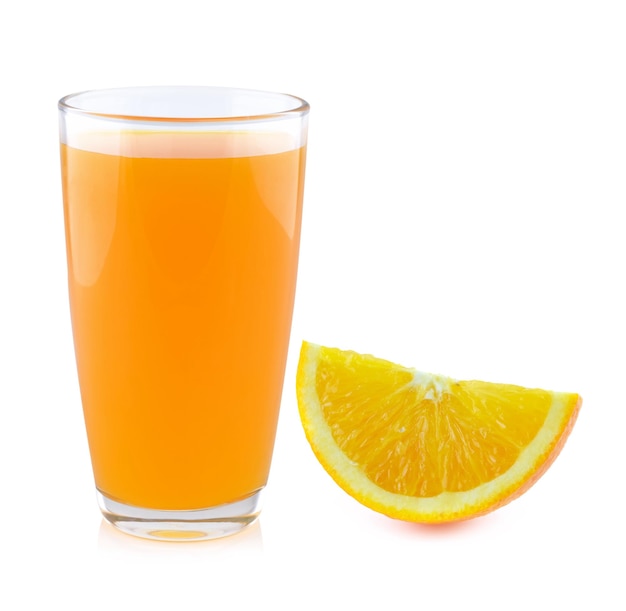 写真 白で隔離されるオレンジとオレンジ ジュース
