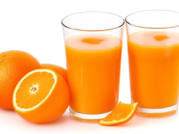 Апельсиновые соки изолированы на белом фоне
