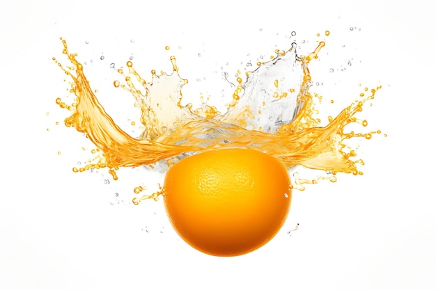 Orange juicy sweet white splashing and on white background