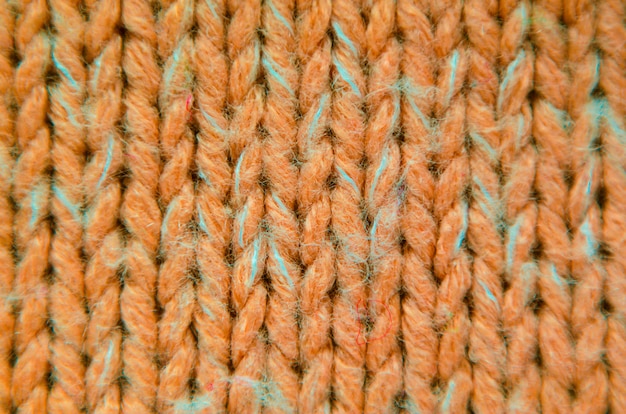 Orange Knit Texture Close-Up