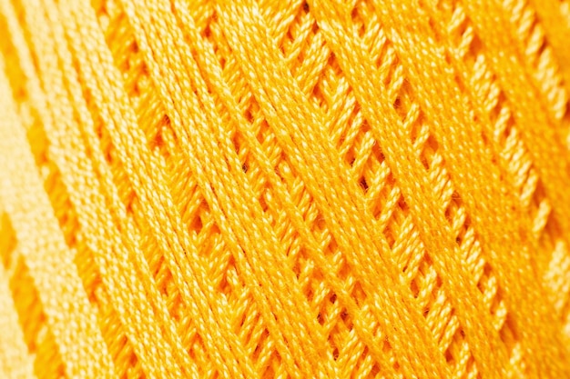 Оранжевая вязальная нить текстура ручной работы фон