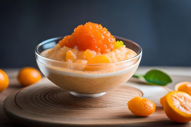 Photo orange and kumquat granita dessert