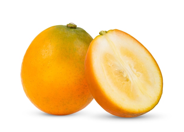 Orange kumquat isolated on white background