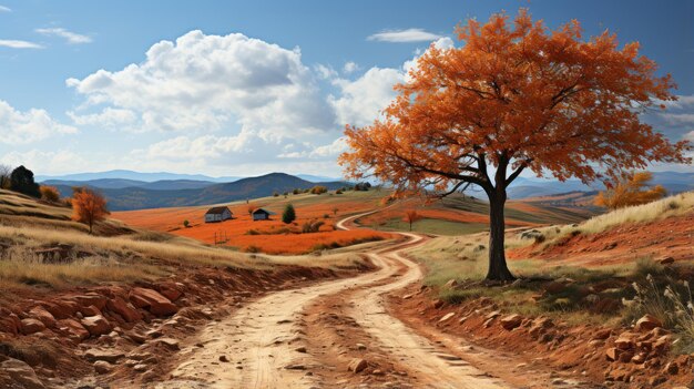 Orange landscape hd 8k wallpaper stock photographic image