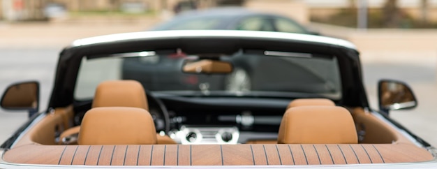 orange leather car interior