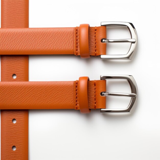 Orange Leather Straps on White Surface