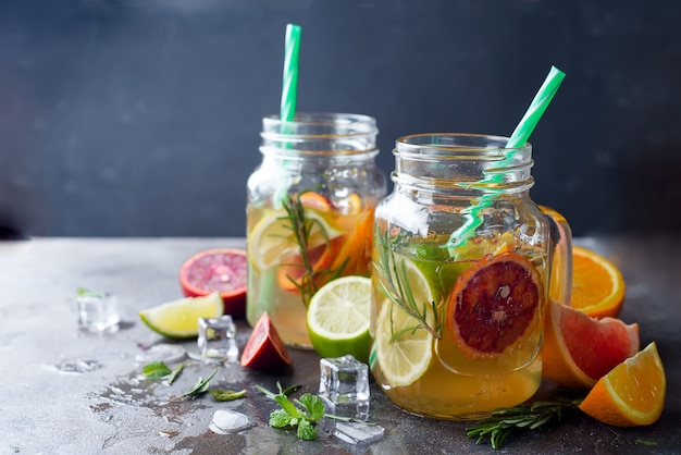 Orange lemonade on a jar