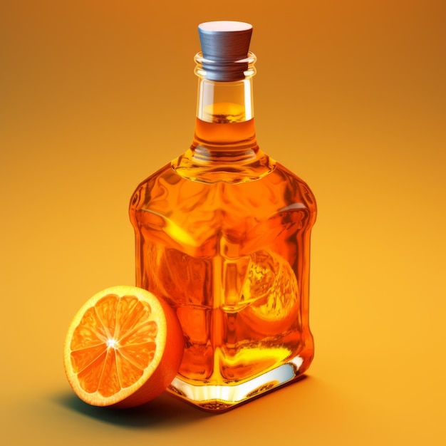 Orange liqueur hyper realistic ultra detailed isolated