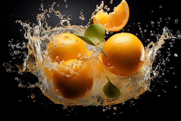 A orange liquid splashing in a wave