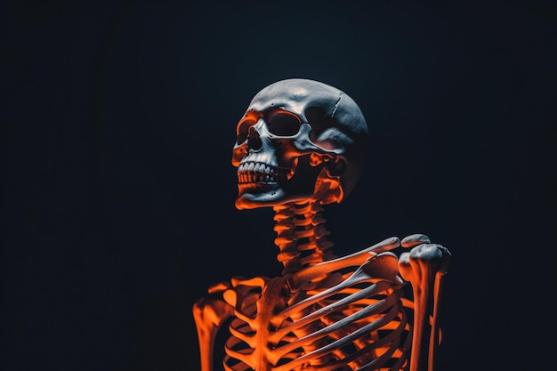 orange lit skeleton