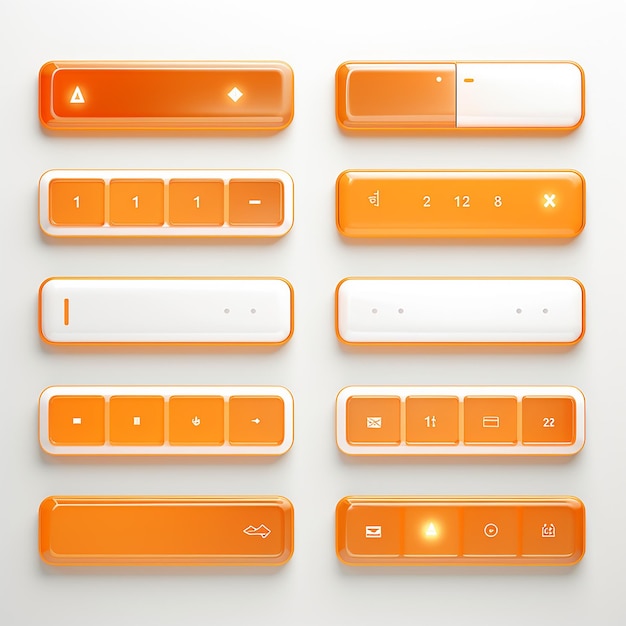 Photo orange long rectangular interface buttons