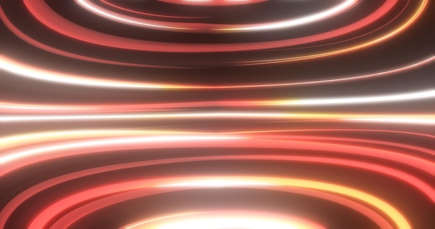 Orange luminous lines raised from magical energy lines and stripes on a black background