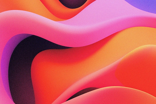 オレンジ色 紫色 粒状 抽象 波状 流動的な背景 音の質感 ヘッダーのポスター禁止