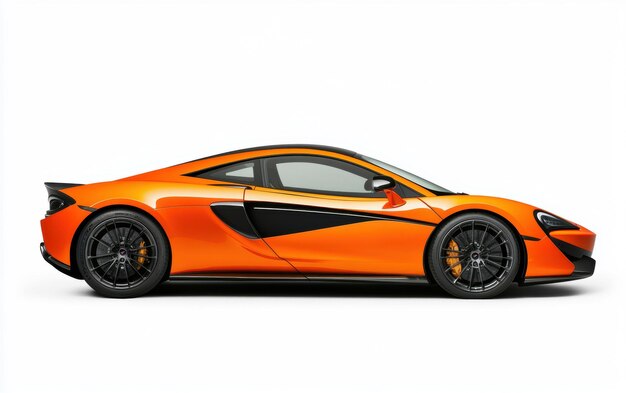Orange McLaren 570S Coupe Side View | Premium AI-generated image