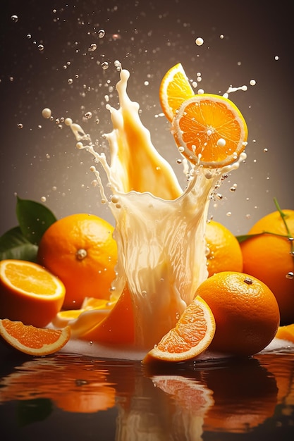 Orange and milk Generative AI