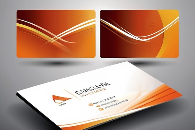 Orange Modern Abstract Business Card Set EPS10 Vector Design