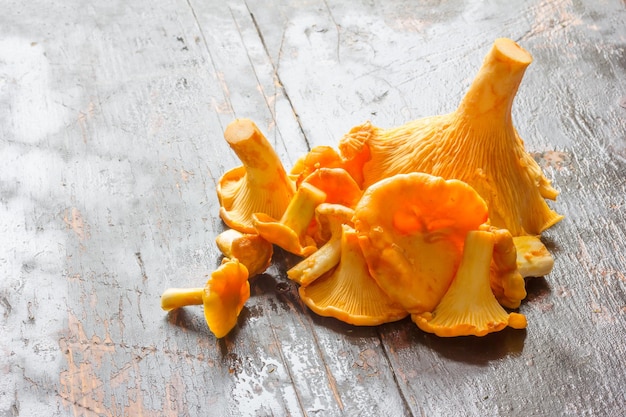 Foto funghi arancione su tavola