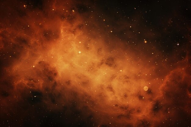 Photo orange nebula background with stars and sand in the style of multidimensional small brushstrokes rtx