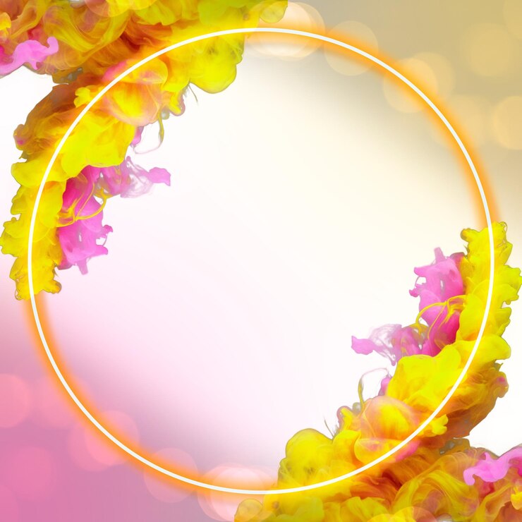 फोटो orange neon frame png smoke effect