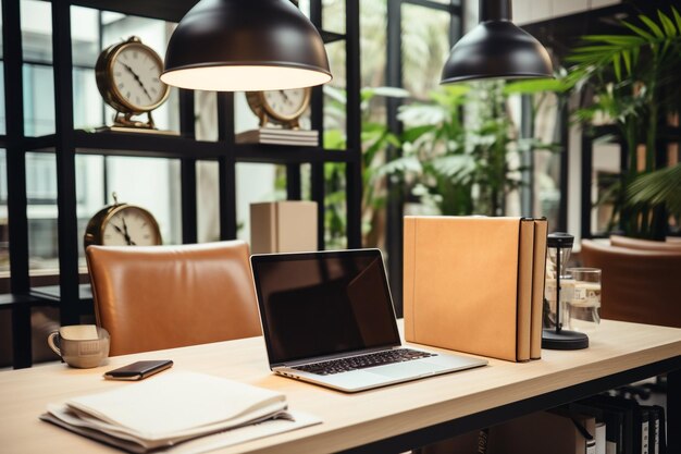 An orange office chair with a white desk and a computer on it