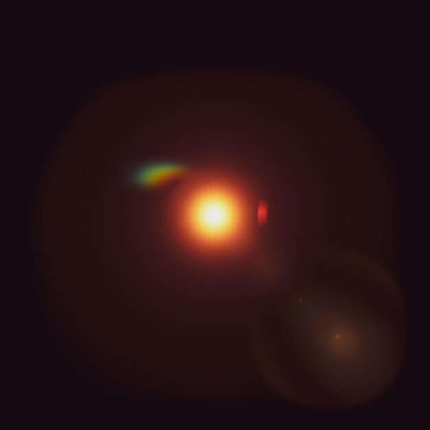 Orange optical beam light lens flare