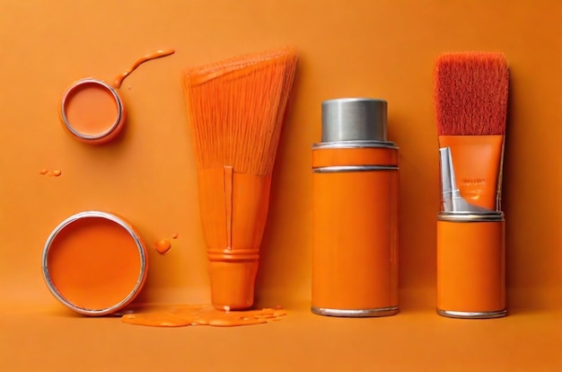 Orange paint brush elements