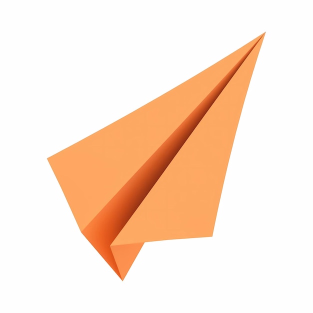 orange paper airplane origami toy in flight