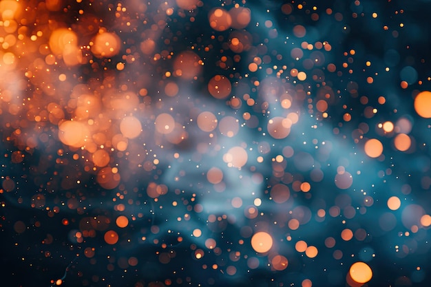 orange particles like spark slowly float in air 4k photo