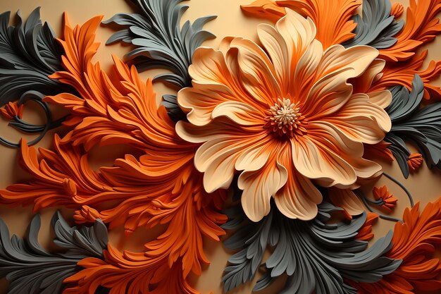 Orange pattern print background scattered elegance