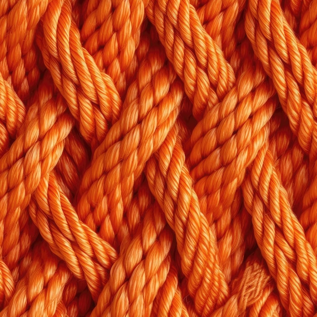 Orange pattern of ropes close up very detailed tile seamless background generative ai