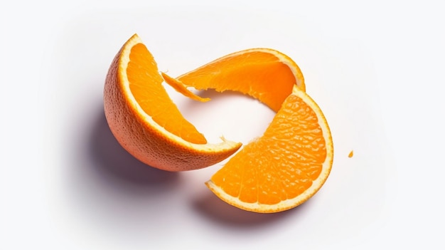 Orange peel isolated on white background