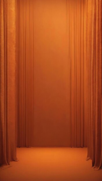 Orange photographic studio background vertical with soft vignette soft gradient background painted c