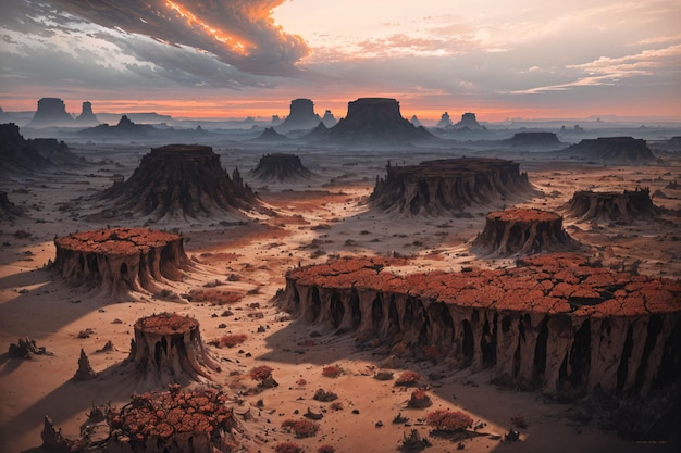 Orange plants in a desert land