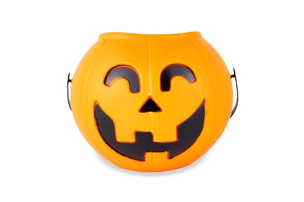 Orange plastic basket halloween pumpkin