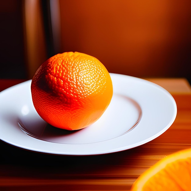 Orange on a plate