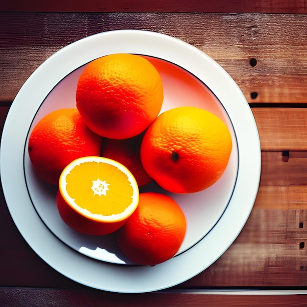 Orange on a plate